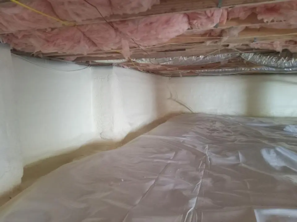 Crawl space encapsulation with closed-cell spray foam for Attic Insulation in Princeton